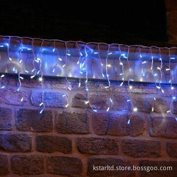 LED Icicle Light with End to End Connectors for Outdoor Use, 3m x1m 228 LED, CE and RoHS Approvals